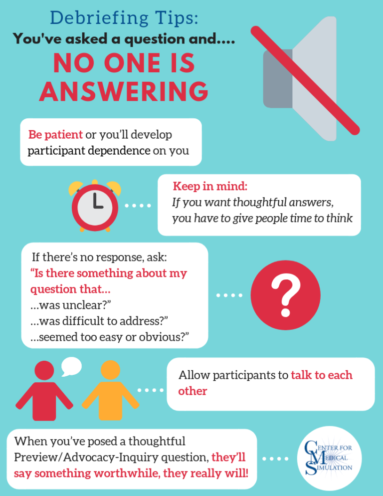 Debriefing Tips You've Asked a Question and No One is Answering