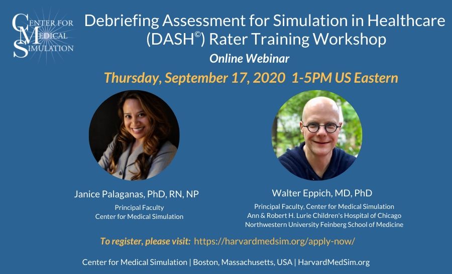 DASH Rater Training Workshop September 17, 2020 from 1:00PM-5:00PM US Eastern Time